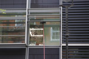 Pure water window cleaning at a modern office campus