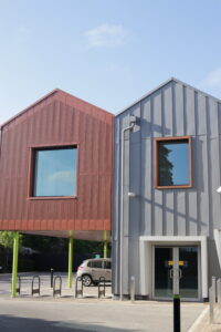 Clean external glazing across connected office campus buildings