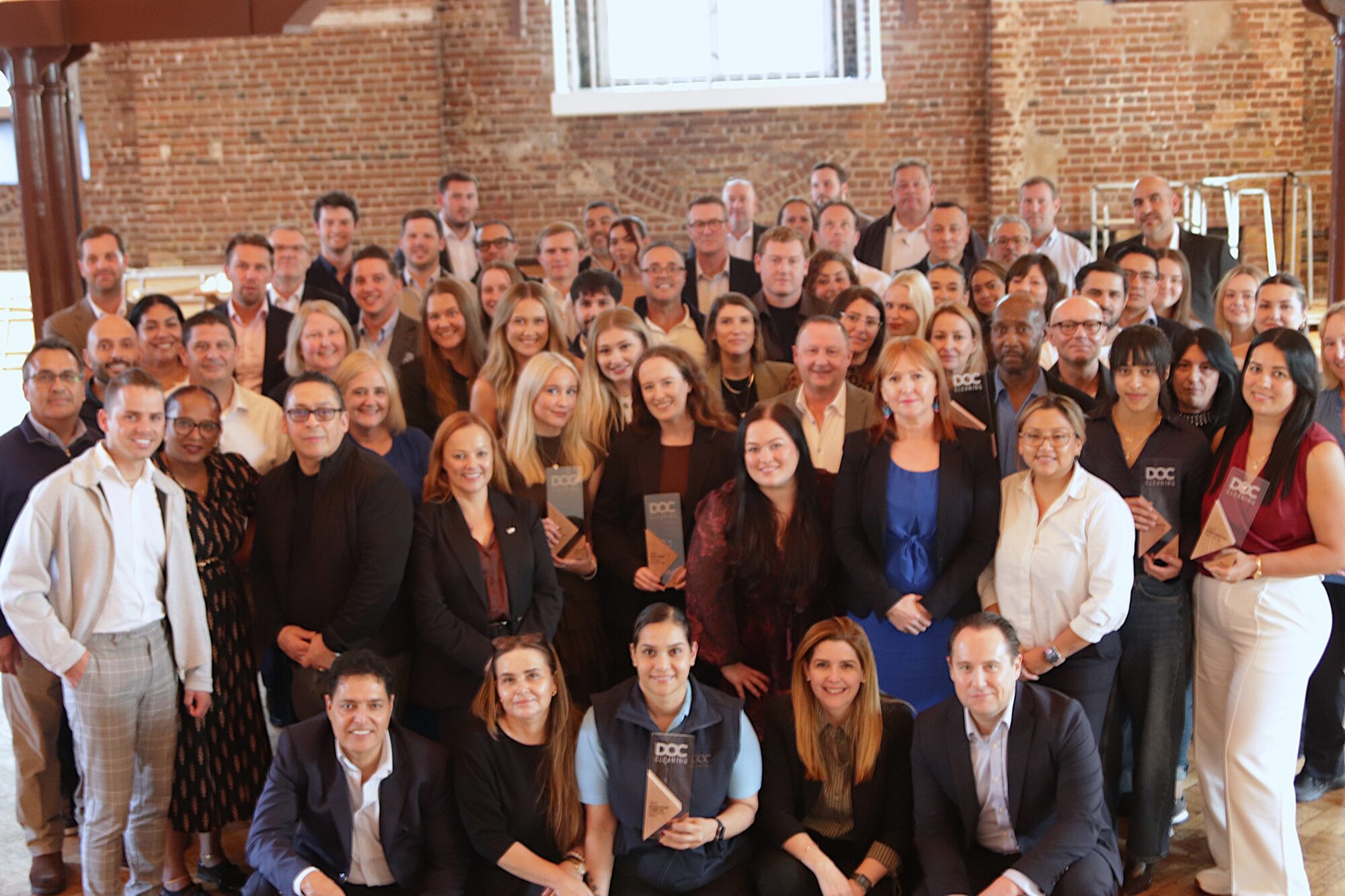 DOC Cleaning colleagues and Beyond Cleaning Awards 2026 winners at Crypt on the Green, London